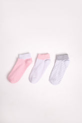 Girls Cotton Ankle Socks Pack of 3 – Soft Polka Dot Design